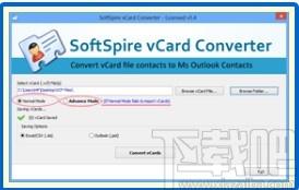 SoftSpire vCard Converter下载,vCard格式转换器,vCard格式转换
